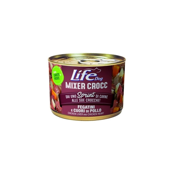 Life Pet Care - Mixer Crocc Fegatini e Cuori di Pollo con Carote e Patate