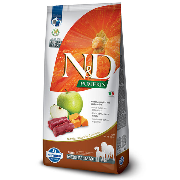 Farmina - Natural & Delicious Pumpkin Grain Free Adult Medium & Maxi con Cervo, Zucca e Melograno
