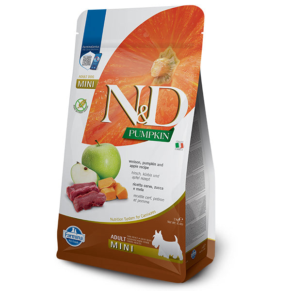 Farmina - Natural & Delicious Pumpkin Grain Free Adult Mini con Cervo, Zucca e Melograno