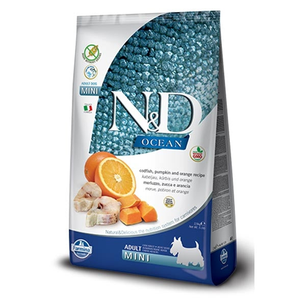 Farmina - Natural & Delicious Ocean Adult Mini con Merluzzo, Zucca e Arancia