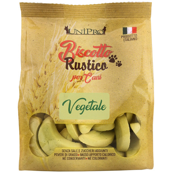 Unipro - Biscotto Rustico per Cani Vegetale con Carote e Piselli
