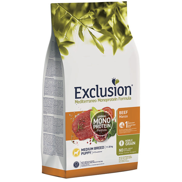 Exclusion - Mediterraneo Monoprotein Puppy Medium Breed con Manzo