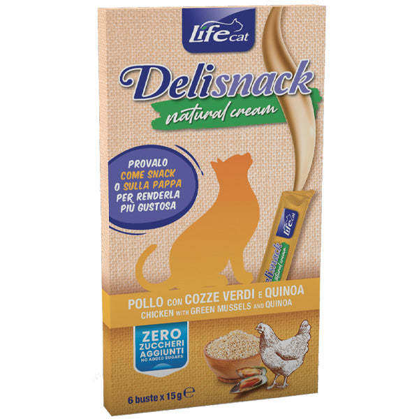 Life Pet Care - Life Cat Deli Snack Natural Cream Pollo