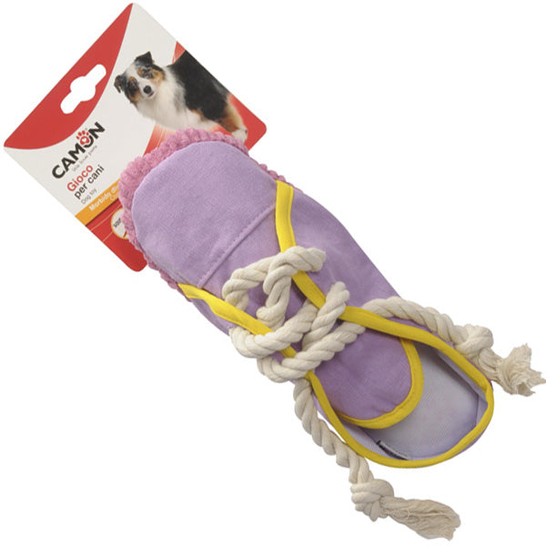 Camon - Gioco per Cane Sneakers in Poliestere con Corda e Squeaker