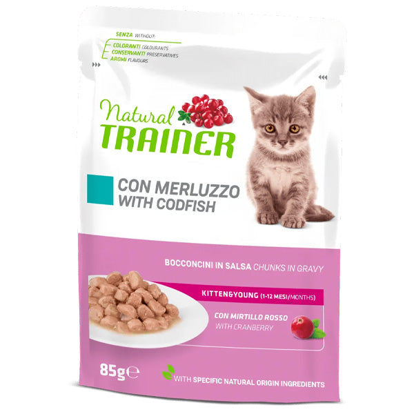 Trainer - Natural Kitten & Young Merluzzo Bocconcini in Salsa
