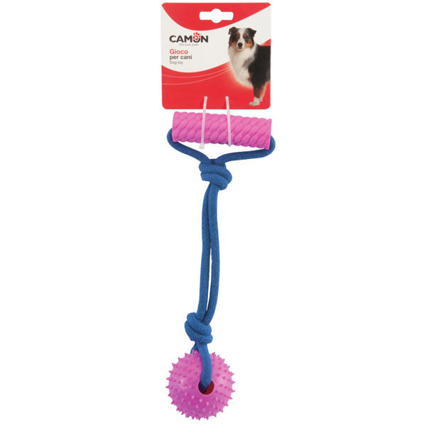 Camon - Gioco Per Cane In Corda Con Pallina E Maniglia In Termoplastica