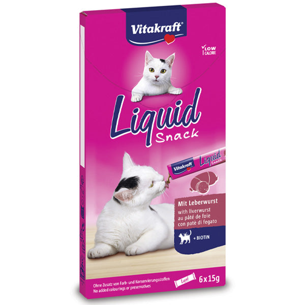 Vitakraft - Cat Liquid Snack Doppio Gusto Paté di Fegato & Biotina