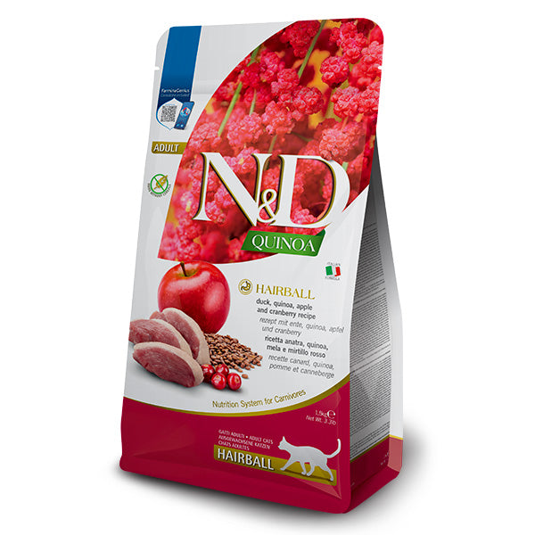 Farmina - Natural & Delicious Quinoa Hairball Anatra, Quinoa, Mela e Mirtillo Rosso