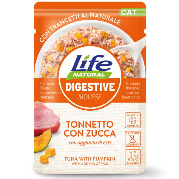 Life Pet Care - Life Cat Digestive Mousse Tonnetto con Zucca