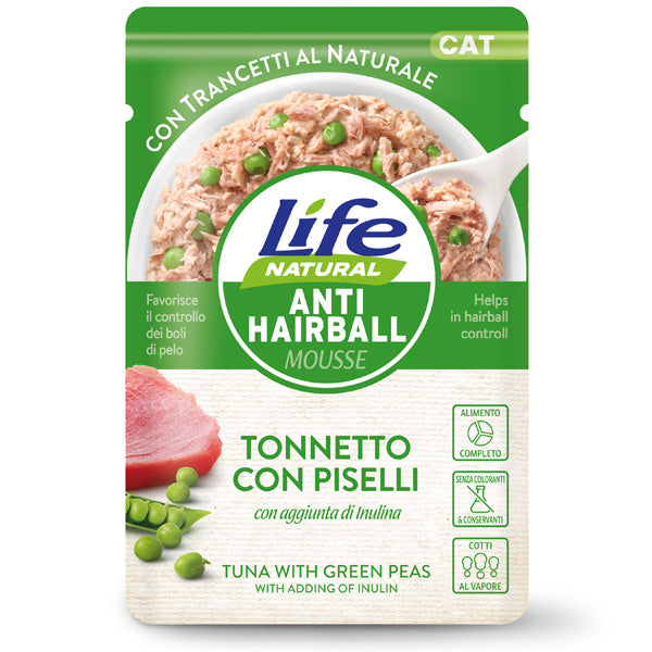 Life Pet Care - Life Cat Anti Hairball Mousse Tonnetto con Piselli