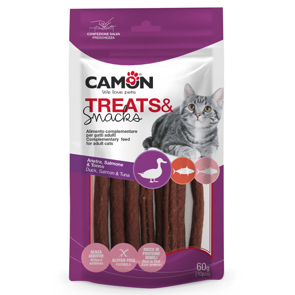Camon - Treats & Snacks Cat Stick di Anatra Salmone e Tonno