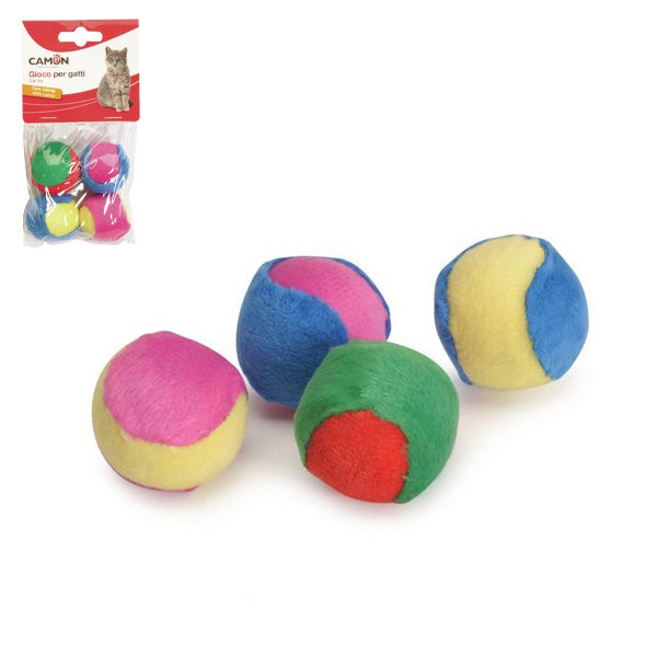 Camon - Palline per Gatti Colorate Gioco per Gatto in Poliestere e Con Catnip