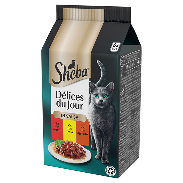 Sheba - Délices Du Jour con Manzo Pollo e Agnello in Salsa