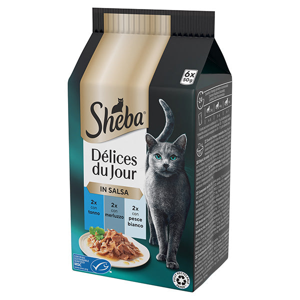 Sheba - Délices Du Jour con Tonno Merluzzo E Pesce Bianco in Salsa