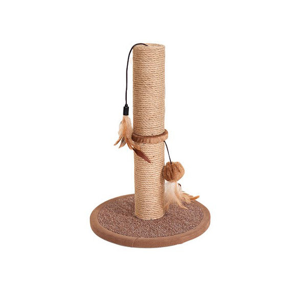 Camon - Tiragraffi a Colonna Per Gatti In Moquette E Juta Con Due Giochi