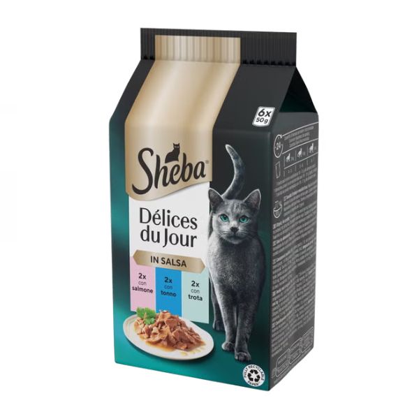 Sheba - Delices Du Jour Con Salmone ,Tonno e Trota In Salsa