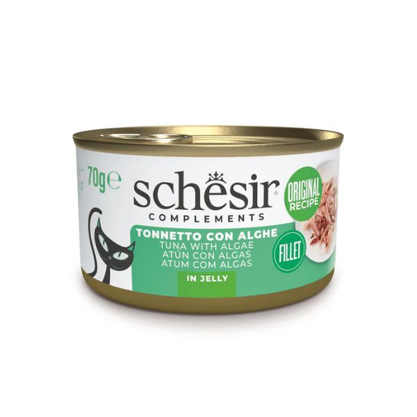 Schesir - Complements Per Gatti Adulti Filetti in Gelatina Tonnetto Con Alghe
