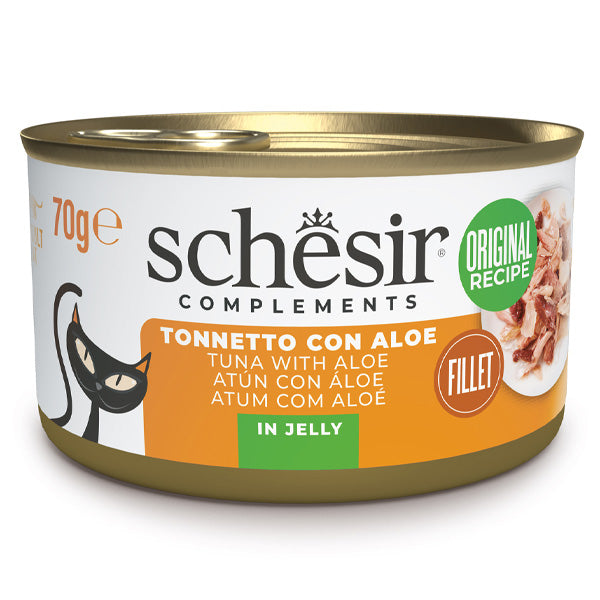 Schesir - Complements Per Gatti Adulti Filetti in Gelatina Tonnetto Con Aloe