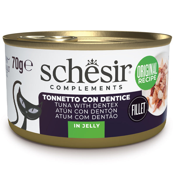 Schesir - Complements Per Gatti Adulti Filetti in Gelatina Tonnetto Con Dentice