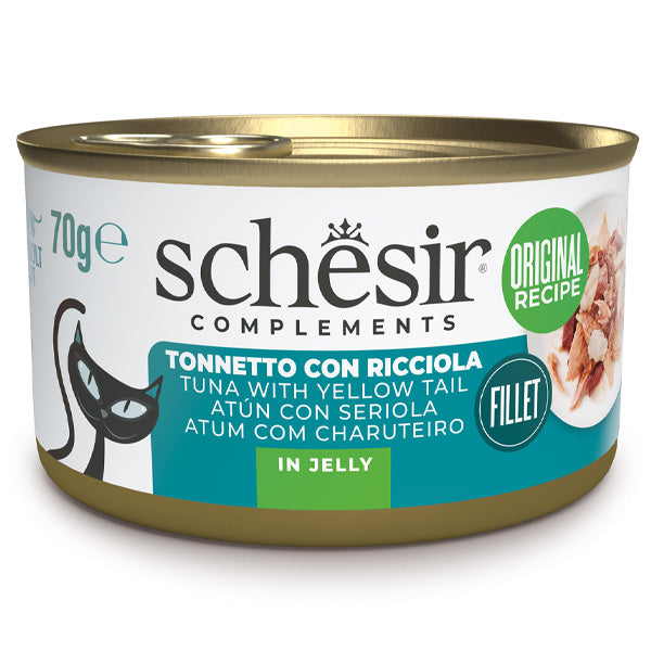 Schesir - Complements Per Gatti Adulti Filetti in Gelatina Tonnetto Con Ricciola