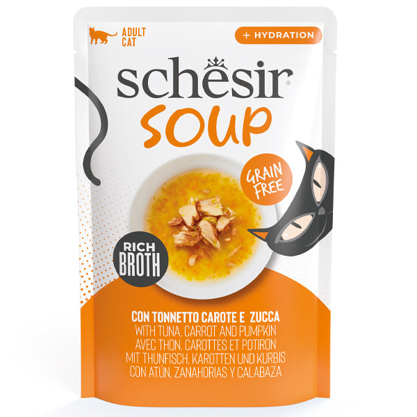 Schesir - Soup Per Gatti Adulti Tonnetto Carote E Zucca