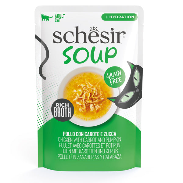 Schesir - Soup Per Gatti Adulti Pollo Con Carote E Zucca
