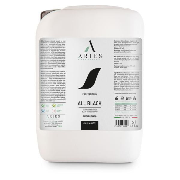 Aries - All Black Shampoo Manti Neri Per Cani e Gatti