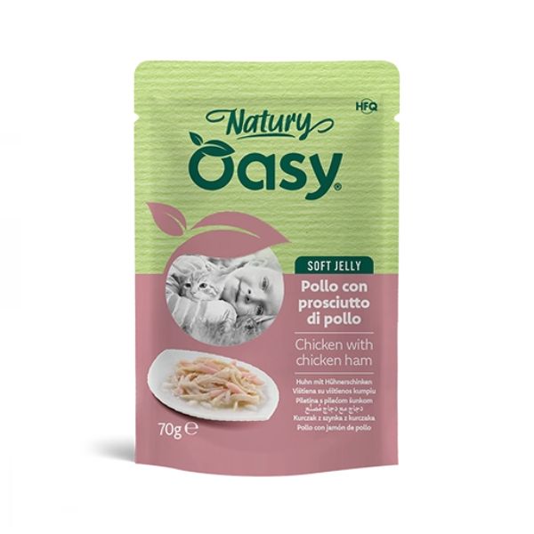 Oasy - Cat Adult Natury Pollo Con Prosciutto Di Pollo Soft Jelly