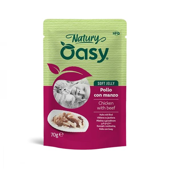 Oasy - Cat Adult Natury Pollo Con Manzo Soft Jelly