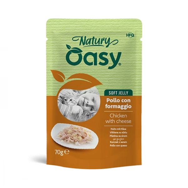 Oasy - Cat Adult Natury Pollo Con Formaggio Soft Jelly
