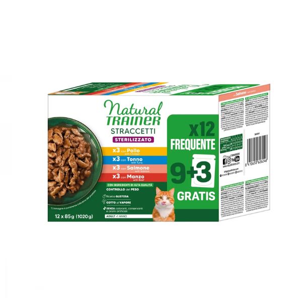 Trainer - Natural Multipack Cat Sterilised Straccetti di Pollo, Tonno, Salmone e Manzo