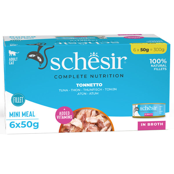 Schesir - Complete Nutrition Per Gatti Adulti Filetti in Brodo Tonnetto Multipack