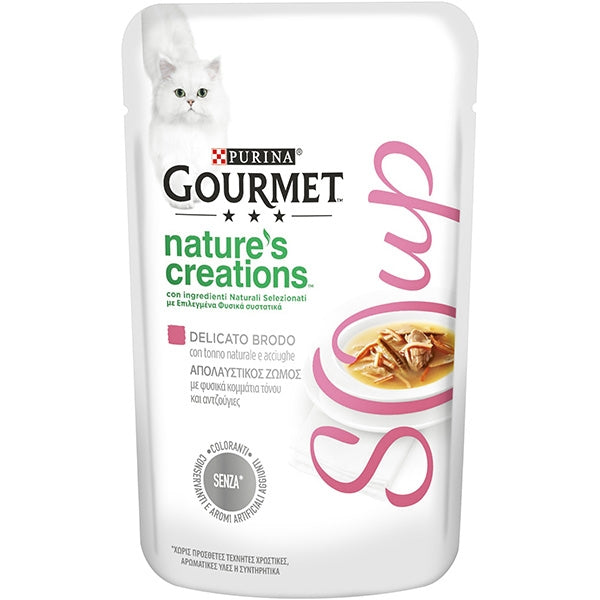 Purina - Gourmet Soup con Filetti di Tonno Naturale e Deliziose Acciughe