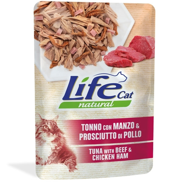 Life Pet Care - Life Cat Natural Tonno, Manzo e Prosciutto