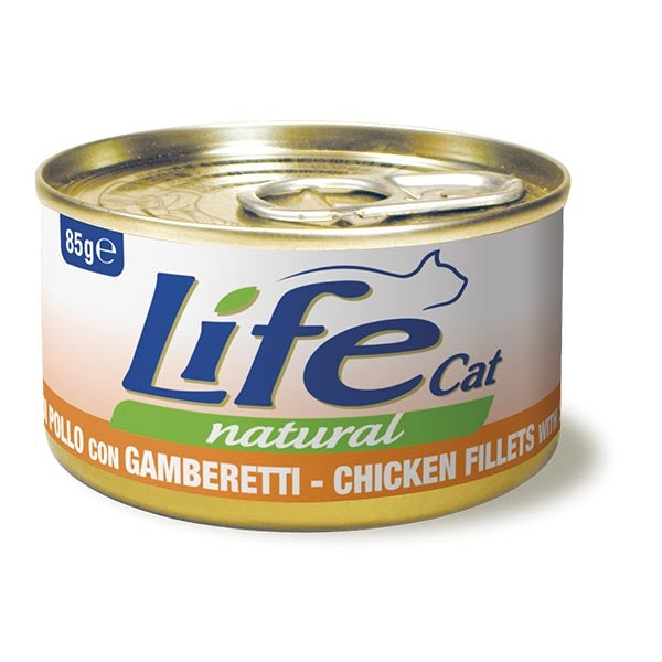 Life Pet Care - Life Cat Natural Filetti di Pollo con Gamberetti