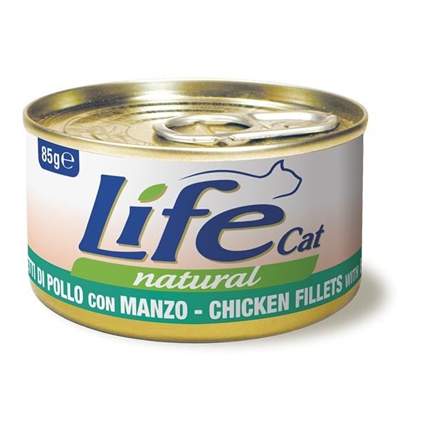 Life Pet Care - Life Cat Natural Filetti di Pollo con Manzo