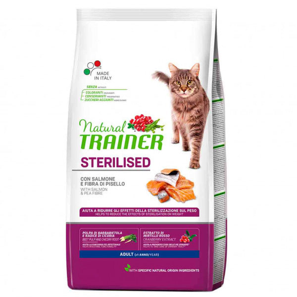 Trainer - Natural Adult Sterilised con Salmone e Fibra di Pisello