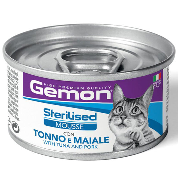 Gemon - Cat Adult Sterilised Mousse con Tonno e Maiale