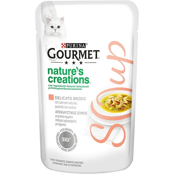 Purina - Gourmet Soup con Filetti di Salmone Naturale e Gustose Verdure