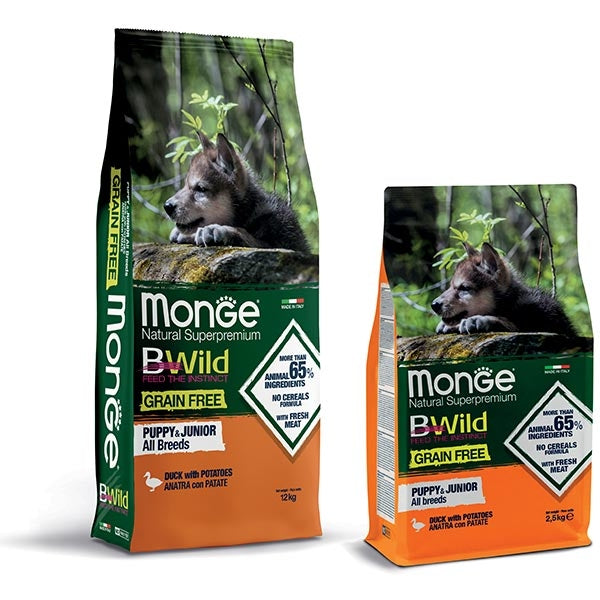 Monge - BWild Grain Free Puppy & Junior All Breeds Anatra e Patate