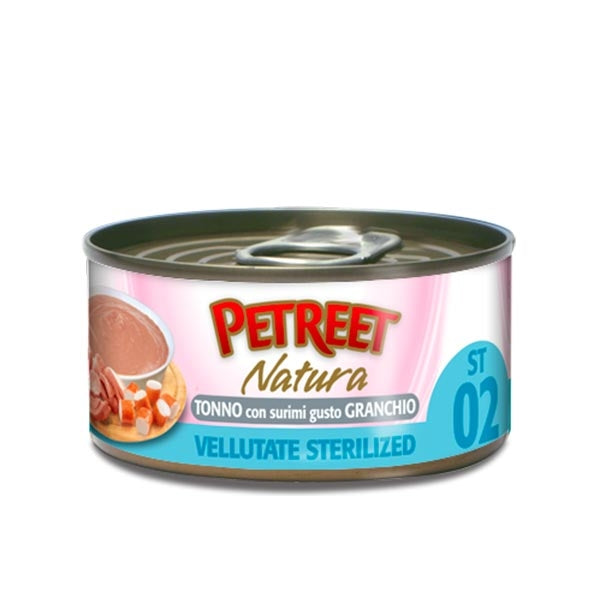 Petreet - Natura Vellutate Sterilized Tonno con Surimi Gusto Granchio