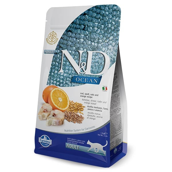 Farmina - Natural & Delicious Ocean con Ricetta Merluzzo, Farro, Avena e Arancia