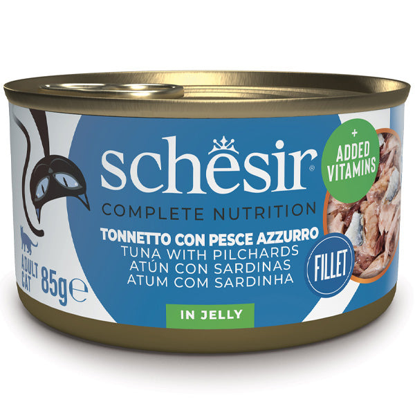 Schesir - Complete Nutrition Per Gatti Adulti Filetti in Gelatina Tonnetto Con Pesce Azzurro
