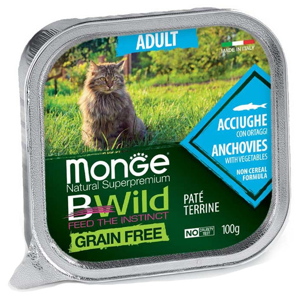 Monge - BWild Adult Paté Terrine Acciughe con Ortaggi