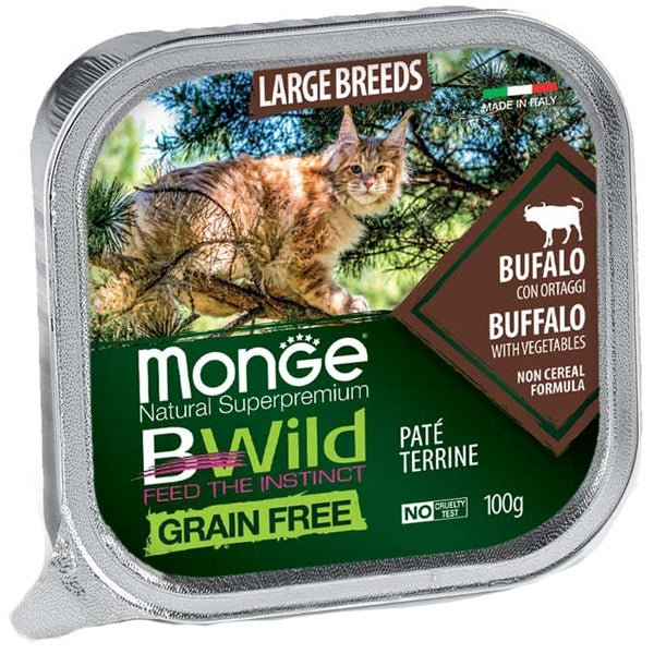Monge - BWild Adult Paté Terrine Bufalo con Ortaggi Large Breed All Life Stage