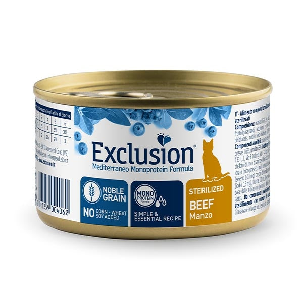 Exclusion - Mediterraneo Monoprotein Sterilized Adult All Breeds Manzo