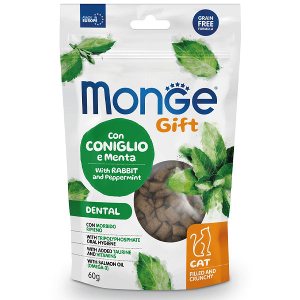 Monge - Snack Gift Adult Dental con Coniglio e Menta Filled And Crunchy