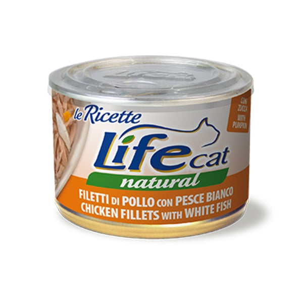 Life Pet Care - Life Cat Le Ricette Filetti di Pollo con Pesce Bianco e Zucca