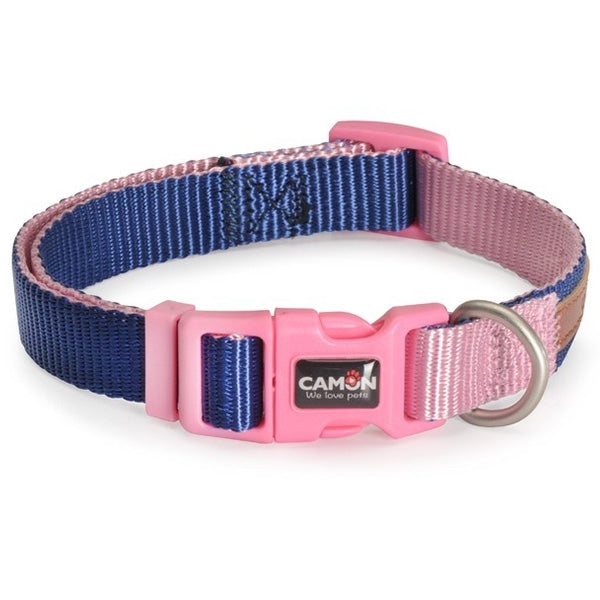 Camon - Collare Regolabile Bicolor Blu e Rosa
