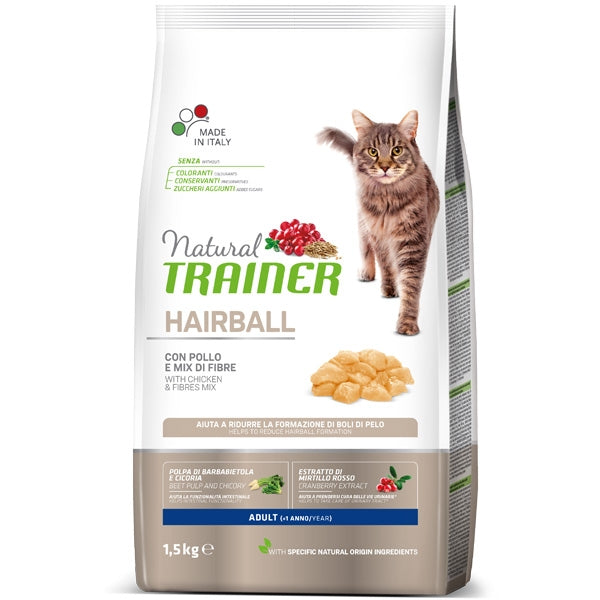 Trainer - Natural Cat Hairball Adult con Pollo e Mix di Fibre